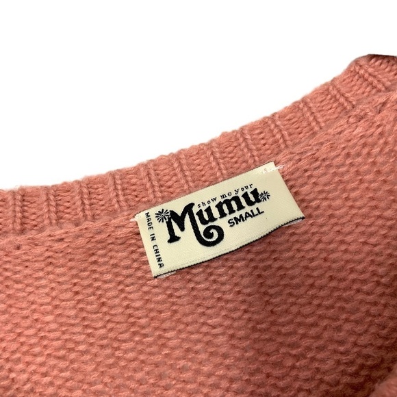 Show Me Your Mumu Tamaya Tunic Distressed Sweater Size Small Pink Long Sleeve - Picture 9 of 9